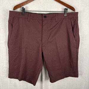 7 Diamonds The Venture Performance Shorts Maroon Wicking Golf 10" Inseam Size 38